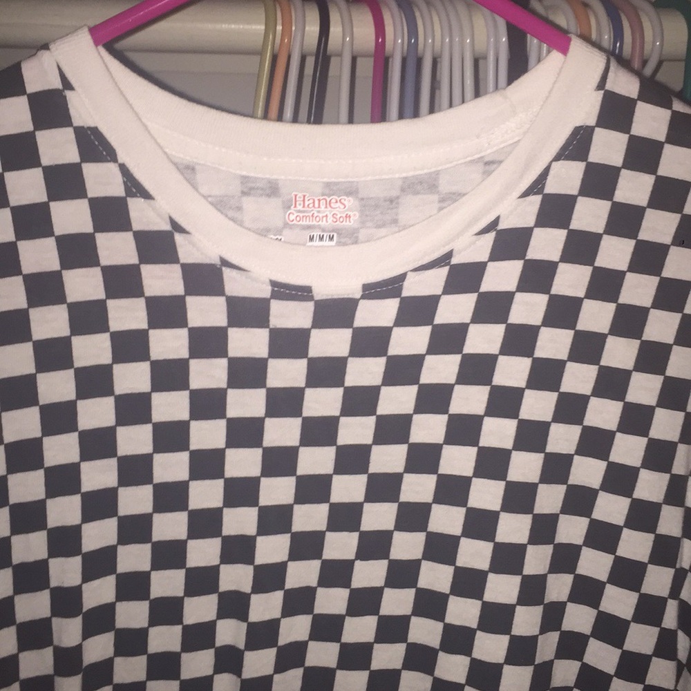 Supreme x hanes checkered tee shirt